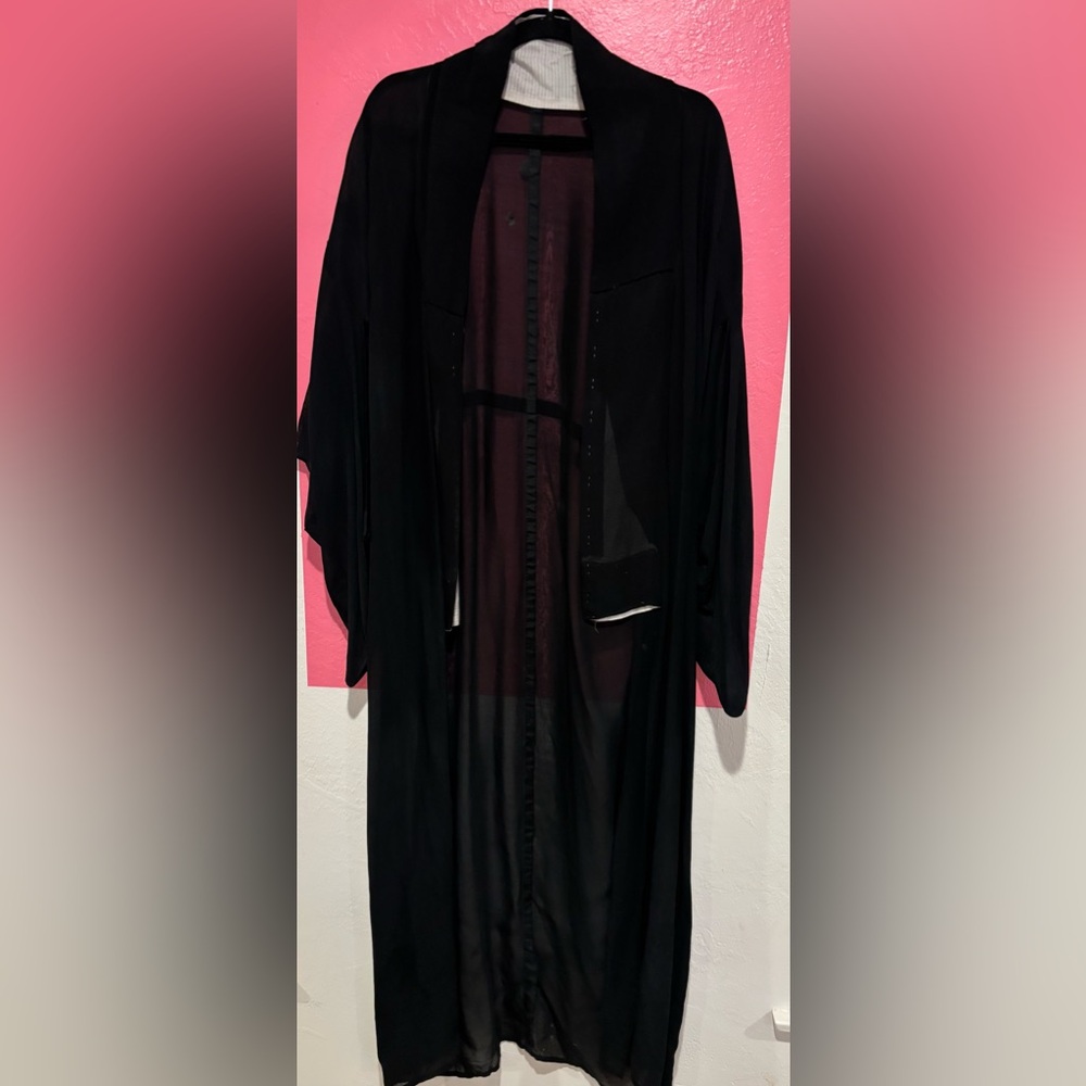 🪭 Authentic Vintage Japanese Kimono – Minimalist Black Haori Jacket 🪭